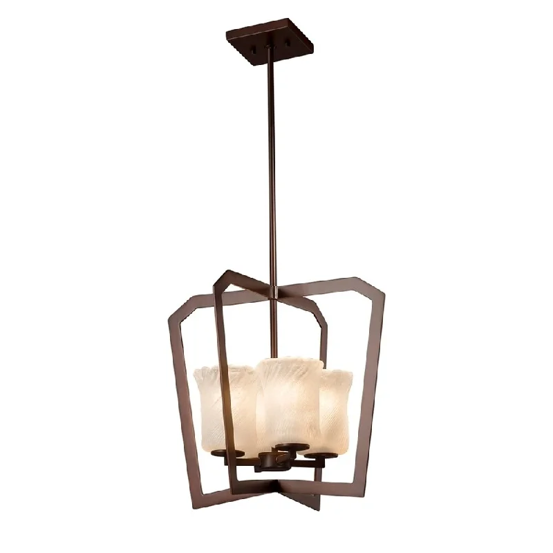 Modern Crystal Chandeliers for Contemporary HomesModern Crystal Chandeliers for Contemporary HomesJustice Design Veneto Luce Aria 4-light Dark Bronze Chandelier, Whitewash Cylinder - Rippled Rim Shade