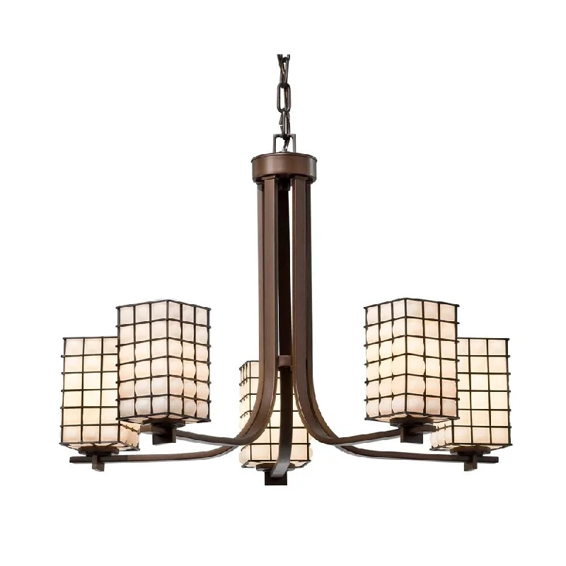 Art Deco Chandeliers for a Retro - Glam LookArt Deco Chandeliers for a Retro - Glam LookJustice Design Wire Glass Era 5-light Dark Bronze Chandelier, Grid with Opal Square w/ Flat Rim Shade Art Deco Chandeliers for a Retro - Glam LookArt Deco Chandeliers for a Retro - Glam LookJustice Design Wire Glass Era 5-light Dark Bronze Chandelier, Grid with Opal Square w/ Flat Rim Shade