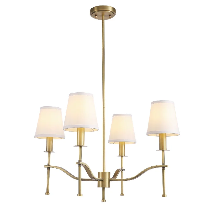 Chandeliers with Candle - Style Bulbs for a Classic AestheticChandeliers with Candle - Style Bulbs for a Classic AestheticKanova & Co. Estense KCH0121-4AB Chandelier Light - Rembrandt brass