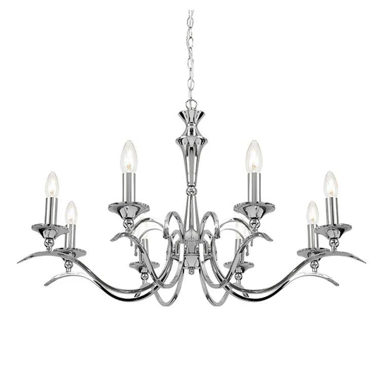Chandeliers with Metal Frames in Black FinishChandeliers with Metal Frames in Black FinishKora 8-Light Pendant Ceiling Light Chrome