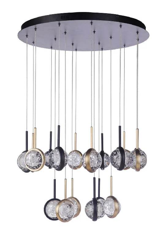 Small Chandeliers for Compact RoomsSmall Chandeliers for Compact RoomsMariana Glitzer 341882 Chandelier Light - Matte Black and Aged Brass
