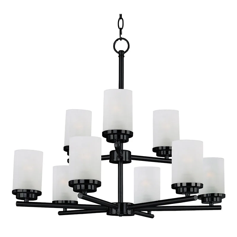 Chandeliers for High Ceilings to Fill Vertical SpaceChandeliers for High Ceilings to Fill Vertical SpaceMaxim 10206FT Corona 9-lt 28" Chandelier, Frosted Glass