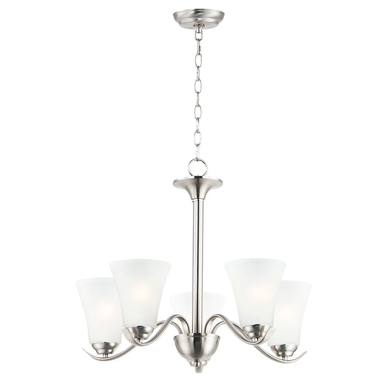 Chandeliers with Metal Frames in Silver FinishChandeliers with Metal Frames in Silver FinishMaxim 12075FT Vital 5-lt 23" Chandelier
