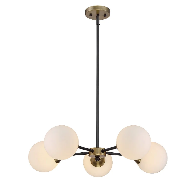 Chandeliers with Metal Frames in Gold FinishChandeliers with Metal Frames in Gold FinishMeridian Mchan M10011-79 Chandelier Light - Oil Rubbed Bronze with Natural Brass