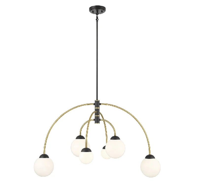 Mini Chandeliers for Adding Charm to Small SpacesMini Chandeliers for Adding Charm to Small SpacesMeridian M100114MBKNB Chandelier Light - Matte Black with Natural Brass