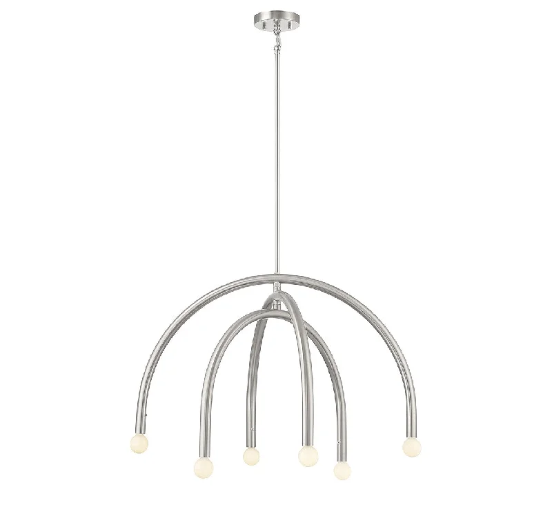 Chandeliers for Low Ceilings to Avoid OvercrowdingChandeliers for Low Ceilings to Avoid OvercrowdingMeridian M100115BN Chandelier Light - Brushed Nickel