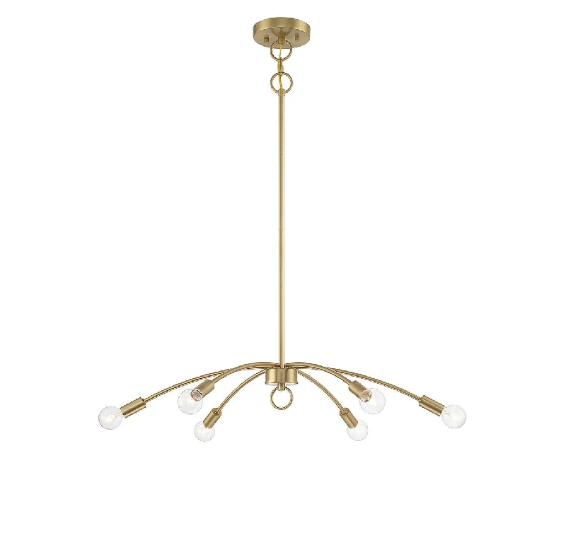 Chandeliers with Pendant Lights for a Stylish LookChandeliers with Pendant Lights for a Stylish LookMeridian M100116NB Chandelier Light - Natural Brass