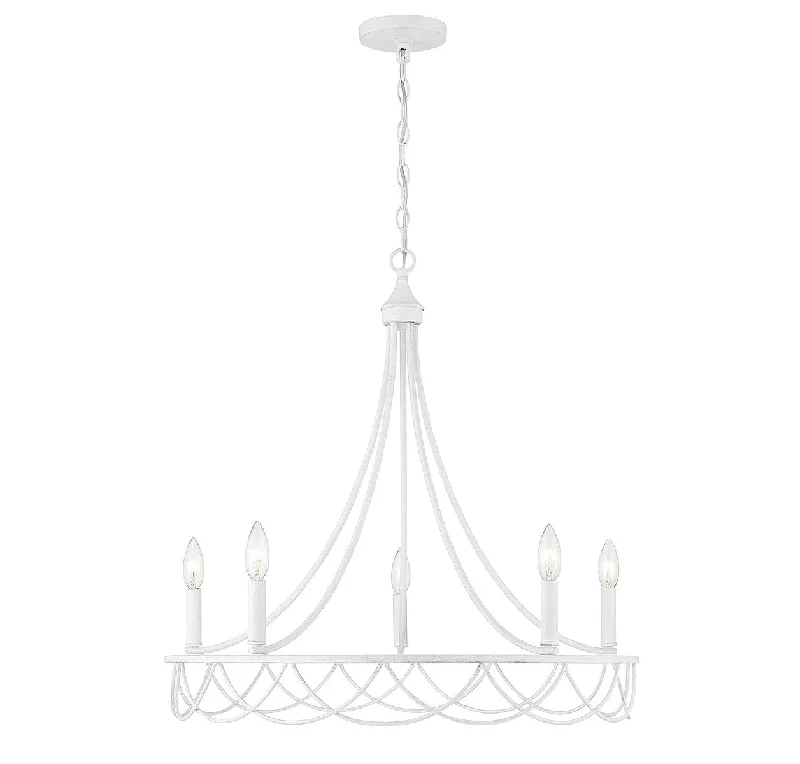 Chandeliers with Metal Frames in Bronze FinishChandeliers with Metal Frames in Bronze FinishMeridian M100118DW Chandelier Light - Distressed White