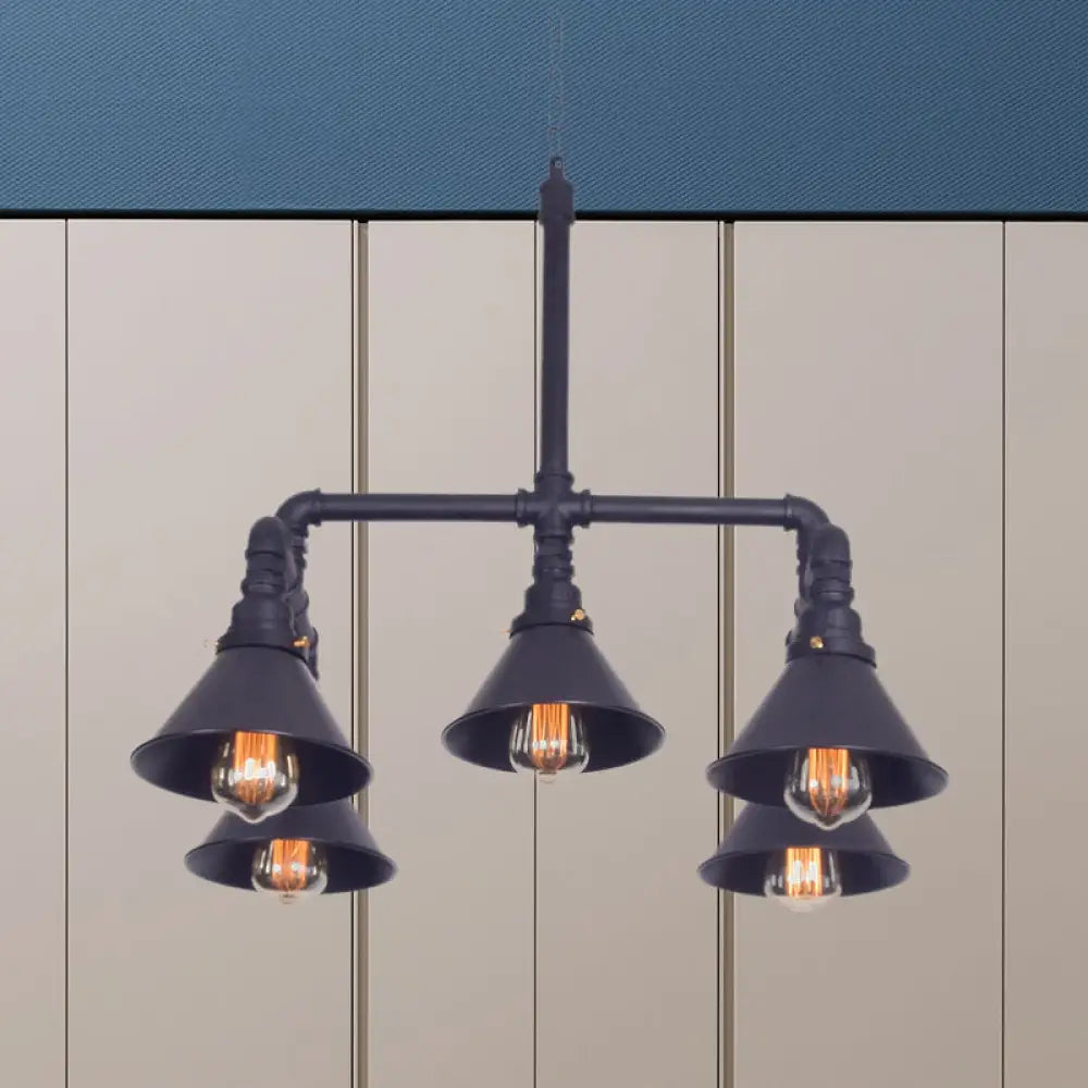 Chandeliers with Metal Frames in Black FinishChandeliers with Metal Frames in Black FinishClara - Farmhouse Metal Cone Pendant Chandelier Farmhouse 5-Bulb Living Room Ceiling Hang Fixture in Black/Bronze Chandeliers with Metal Frames in Black FinishChandeliers with Metal Frames in Black FinishClara - Farmhouse Metal Cone Pendant Chandelier Farmhouse 5-Bulb Living Room Ceiling Hang Fixture in Black/Bronze