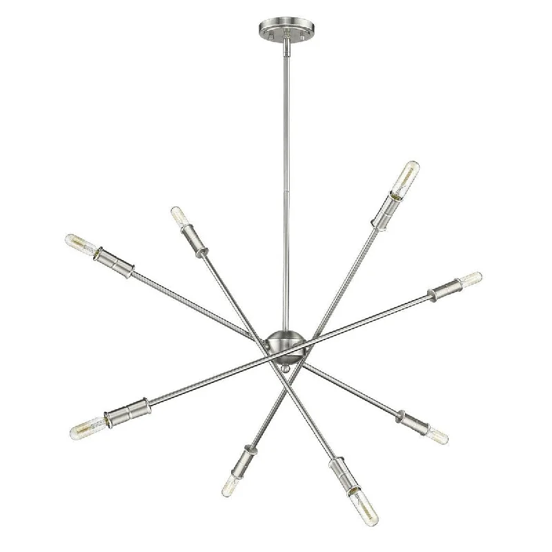 Chandeliers with Candle - Style Bulbs for a Classic AestheticChandeliers with Candle - Style Bulbs for a Classic AestheticMid-Century Modern Sputnik Satin Nickel Chandelier