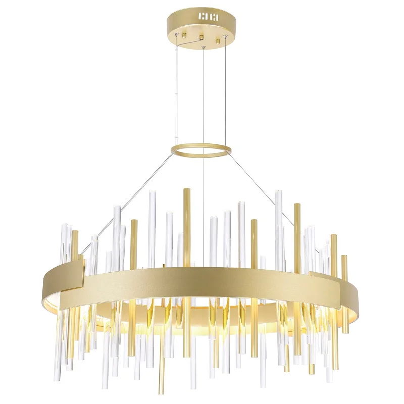 Oversized Chandeliers as a Statement Piece in Living RoomsOversized Chandeliers as a Statement Piece in Living RoomsMillipede 26 in LED Satin Gold Chandelier - Satin Gold