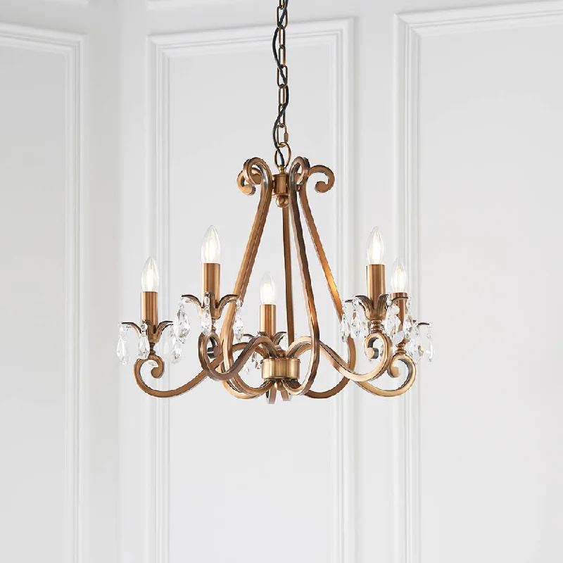 Industrial Iron Chandeliers for Loft - Inspired SpacesIndustrial Iron Chandeliers for Loft - Inspired SpacesOksana Antique Brass 5-Light Pendant Ceiling Light