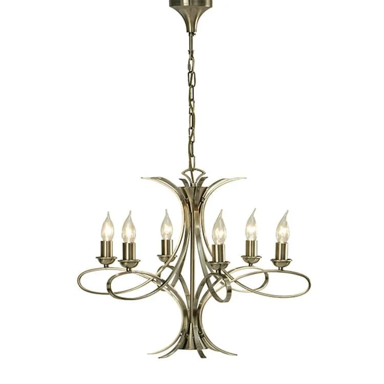 Chandeliers with Adjustable Height for Custom InstallationChandeliers with Adjustable Height for Custom InstallationPenn Brushed Brass 6-Light Pendant Ceiling Light
