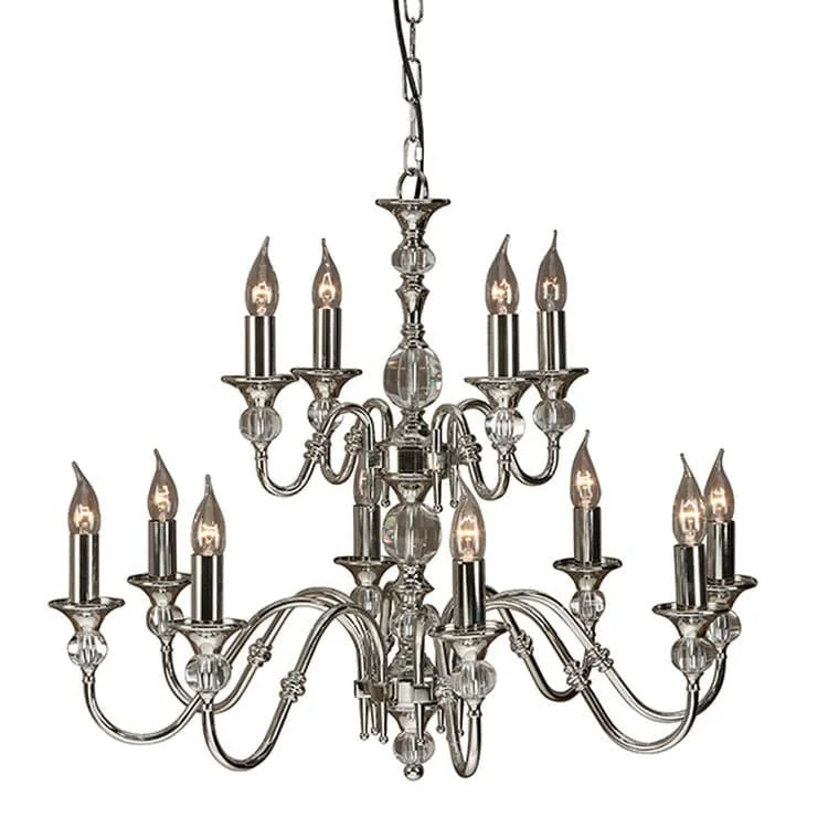 Small Chandeliers for Compact RoomsSmall Chandeliers for Compact RoomsPolina Nickel 12-Light Pendant Ceiling Light