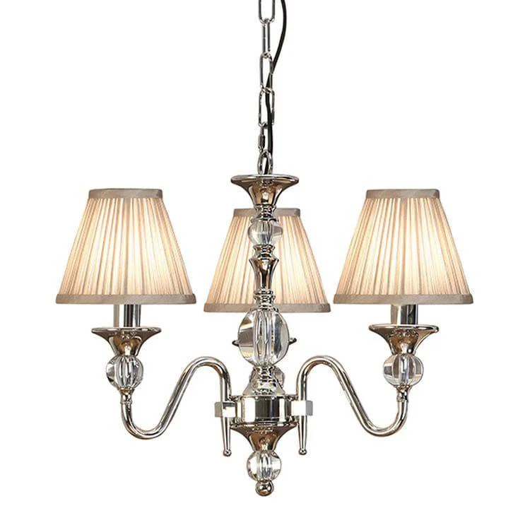 Chandeliers with Metal Frames in Black FinishChandeliers with Metal Frames in Black FinishPolina Nickel 3-Light Pendant & Beige Shades Chandeliers with Metal Frames in Black FinishChandeliers with Metal Frames in Black FinishPolina Nickel 3-Light Pendant & Beige Shades