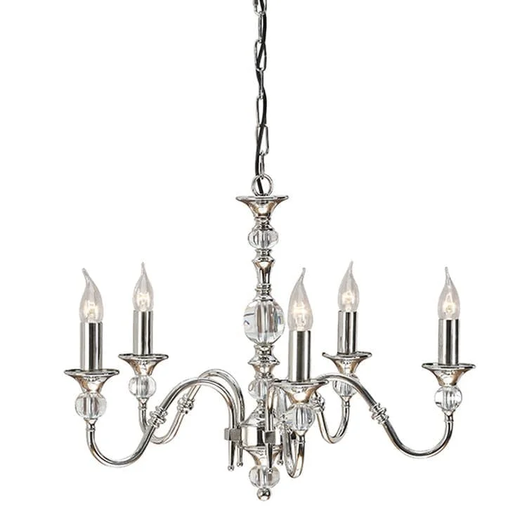 Chandeliers with Frosted Glass for a Softer Light DiffusionChandeliers with Frosted Glass for a Softer Light DiffusionPolina Nickel 5-Light Pendant Ceiling Light