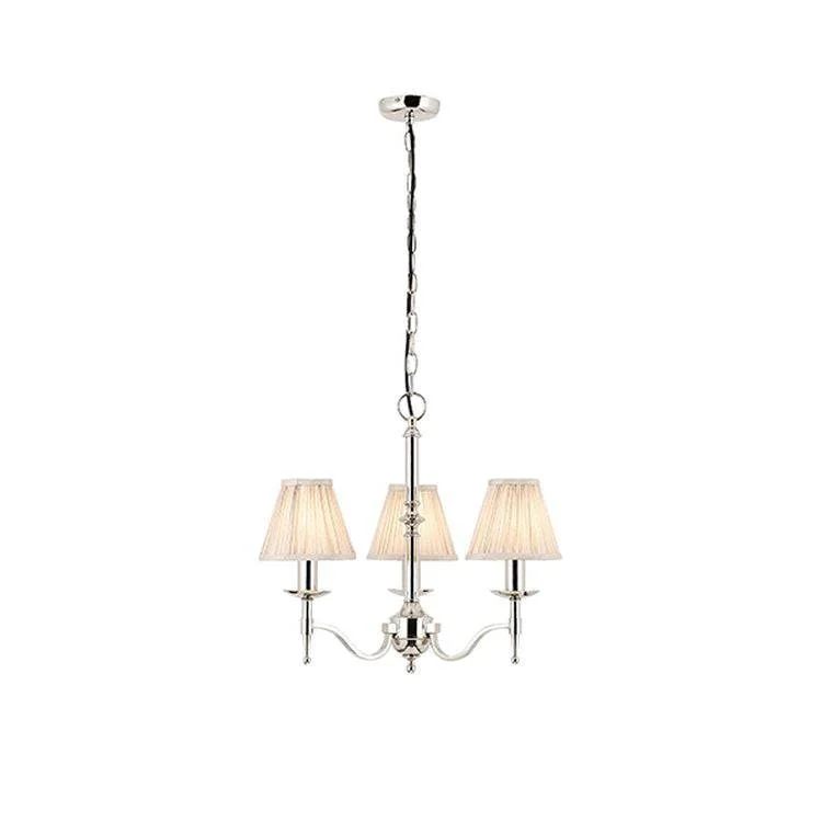 Modern Crystal Chandeliers for Contemporary HomesModern Crystal Chandeliers for Contemporary HomesStanford Nickel 3-Light Pendant & Beige Shades