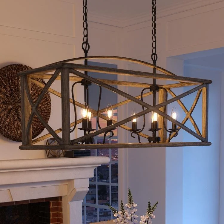 Chandeliers with Adjustable Height for Custom InstallationChandeliers with Adjustable Height for Custom InstallationUQL3002 Farmhouse Chandelier, 19.5"H x 40.75"W, Wood Grain Metal with Antique Black Finish, Barnsley Collection Chandeliers with Adjustable Height for Custom InstallationChandeliers with Adjustable Height for Custom InstallationUQL3002 Farmhouse Chandelier, 19.5"H x 40.75"W, Wood Grain Metal with Antique Black Finish, Barnsley Collection