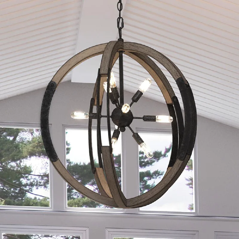 Chandeliers with Frosted Glass for a Softer Light DiffusionChandeliers with Frosted Glass for a Softer Light DiffusionUQL3110 Urban Loft Chandelier, 28.75"H x 26"W, Weathered Black Finish, Abilene Collection Chandeliers with Frosted Glass for a Softer Light DiffusionChandeliers with Frosted Glass for a Softer Light DiffusionUQL3110 Urban Loft Chandelier, 28.75"H x 26"W, Weathered Black Finish, Abilene Collection