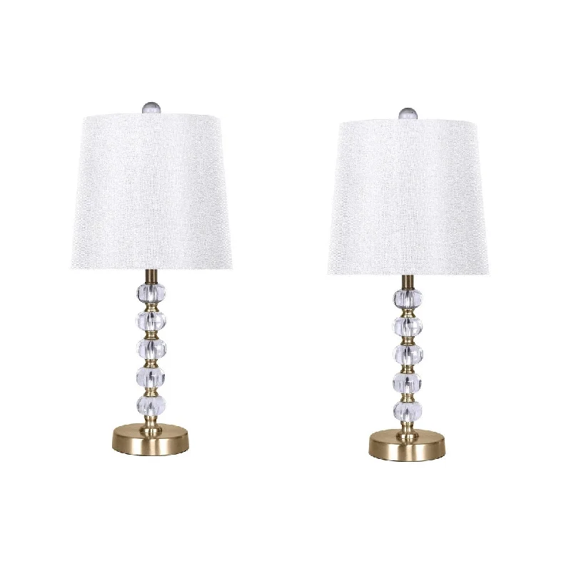 Antique Soft Brass / Off-White Sparkly Linen
