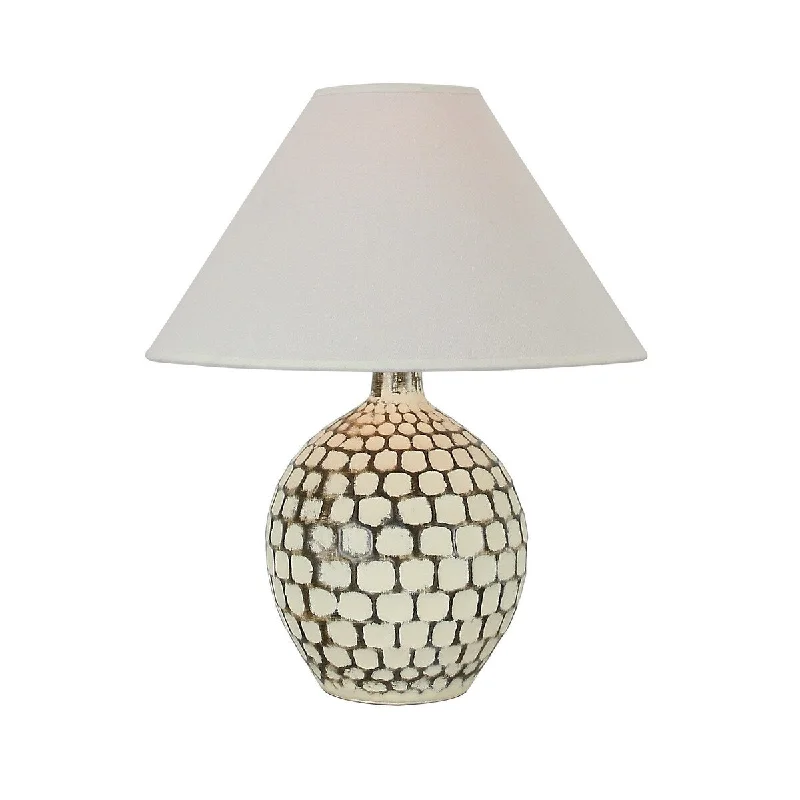 crystal table lamps with dazzling prisms for a glamorous effectcrystal table lamps with dazzling prisms for a glamorous effect23 Inch Table Lamp, Spherical Base, Cone Shade, Circular Motifs, White