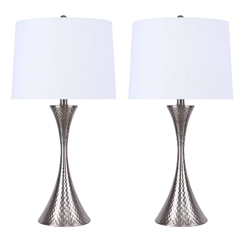 Brushed Nickel w/ White Shade