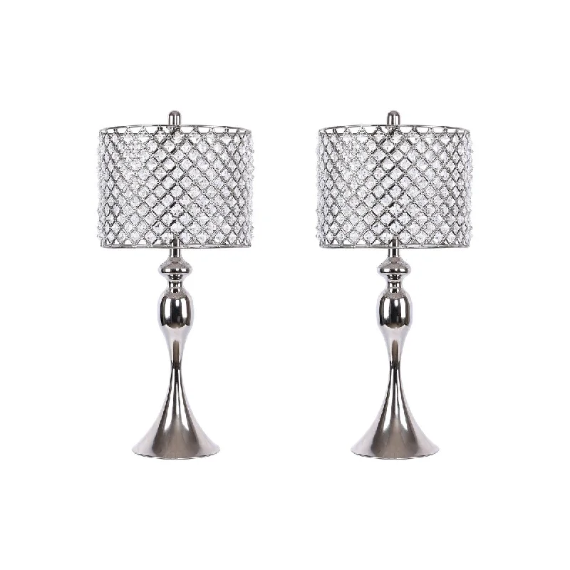 glass table lamps with a frosted surface for soft light diffusionglass table lamps with a frosted surface for soft light diffusion26.5" Polished Nickel Table Lamp w/ Sleek Curvy Body & Crystalline Polished Nickel Shades (Set of 2) - 26.5