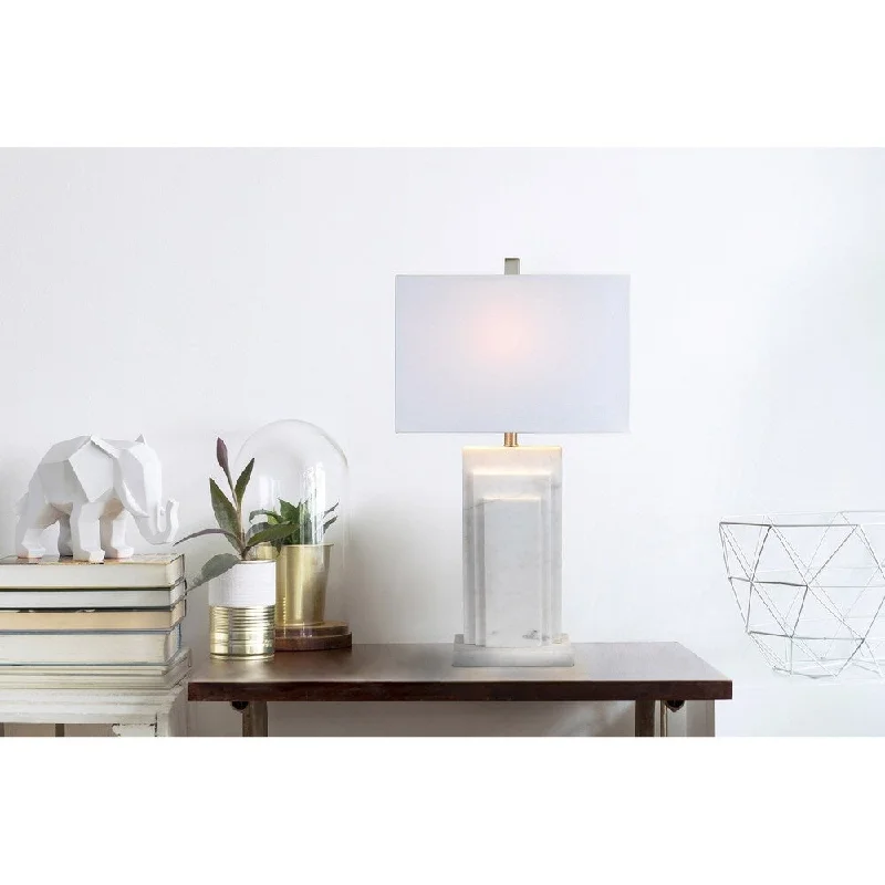 bohemian table lamps with colorful patterns for eclectic bedroomsbohemian table lamps with colorful patterns for eclectic bedrooms27.5" White Natural Marble Table Lamp W/ White Linen Drum Shade