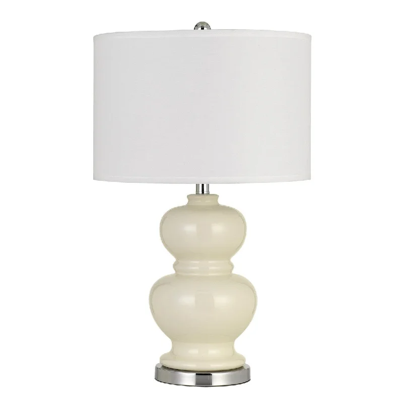 wooden table lamps with natural grain for a warm and organic feelwooden table lamps with natural grain for a warm and organic feel27" Ceramic Table Lamp with Hardback Style Shade, White and Silver