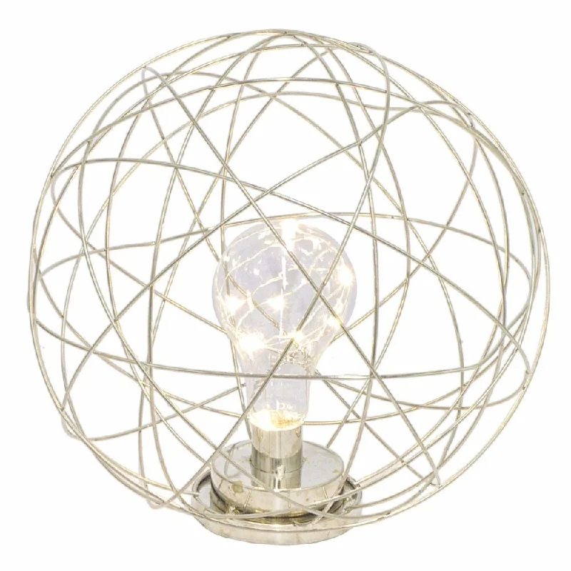 victorian style table lamps with ornate details for traditional homesvictorian style table lamps with ornate details for traditional homes28194 Spherical Metal Led Lamp, Large- Silver-Benzara victorian style table lamps with ornate details for traditional homesvictorian style table lamps with ornate details for traditional homes28194 Spherical Metal Led Lamp, Large- Silver-Benzara