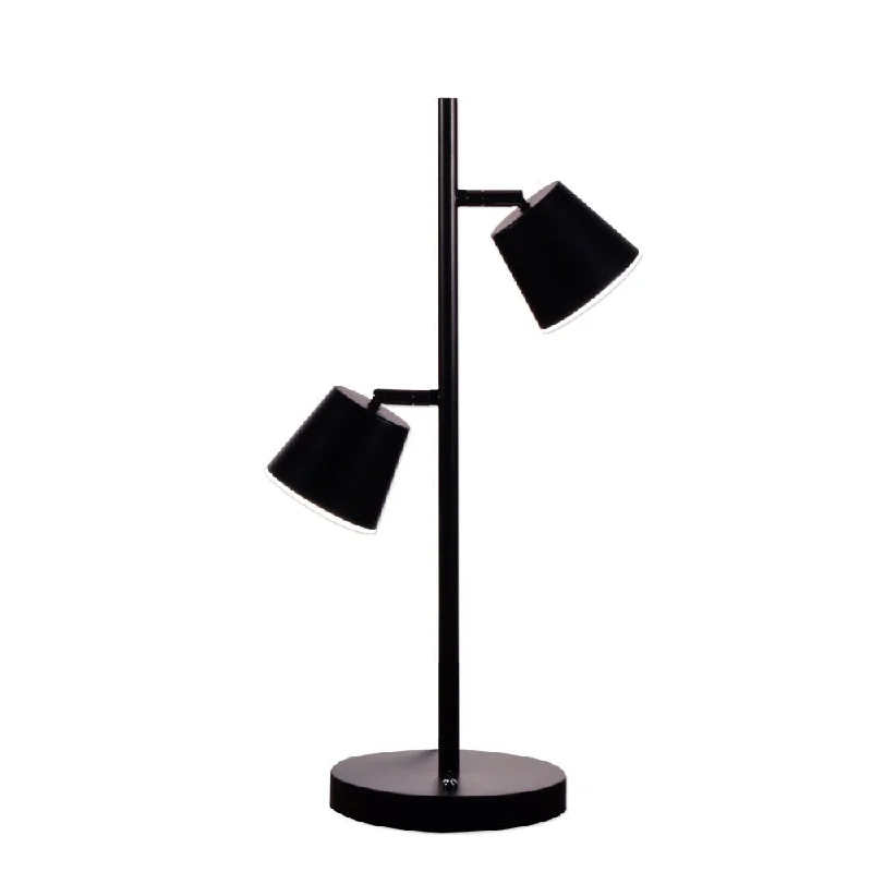 metal table lamps with a matte black finish for a sleek appearancemetal table lamps with a matte black finish for a sleek appearance2LT LED Table Lamp, BK