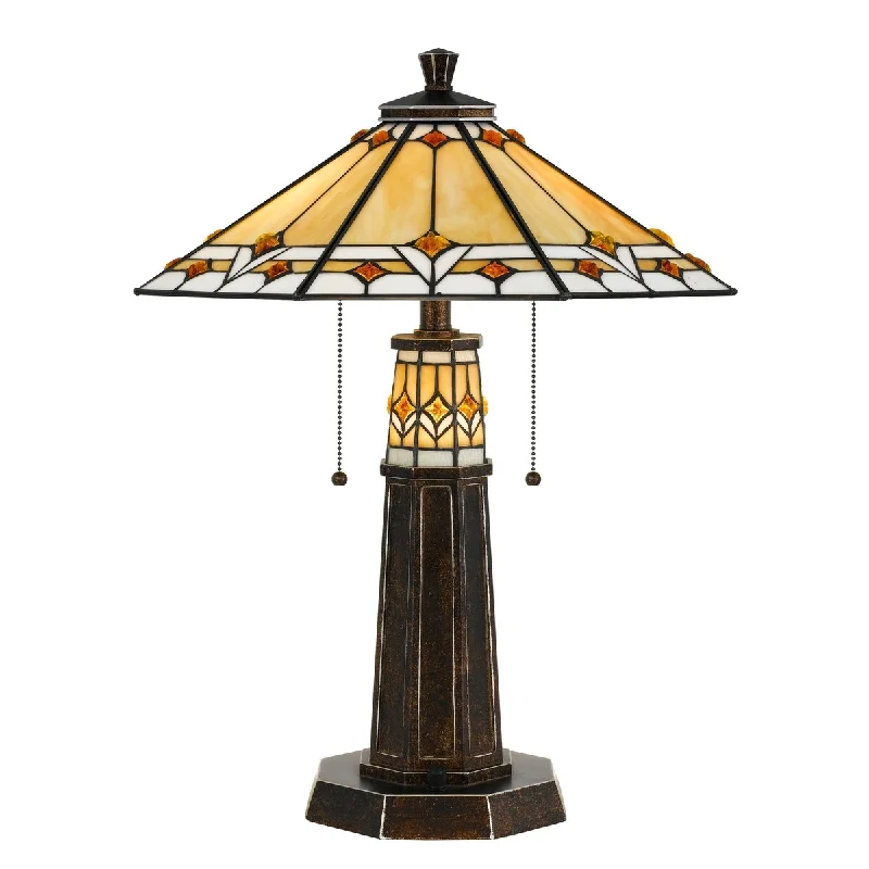 fabric table lamps with a linen shade for a relaxed and breathable lookfabric table lamps with a linen shade for a relaxed and breathable look60 X 2 Watt Tiffany Shade Polyresin Table Lamp, Dark Bronze