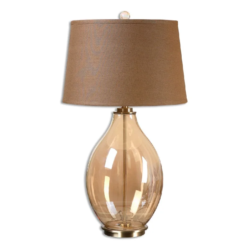 metal table lamps with a matte black finish for a sleek appearancemetal table lamps with a matte black finish for a sleek appearanceBartolomeo Amber Glass Table Lamp
