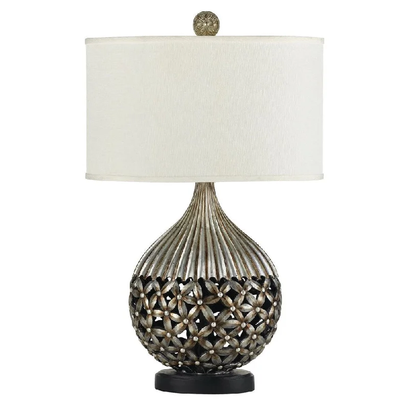 bohemian table lamps with colorful patterns for eclectic bedroomsbohemian table lamps with colorful patterns for eclectic bedroomsBiella White and Copper Resin 150-watt 3-way Tale Lamp