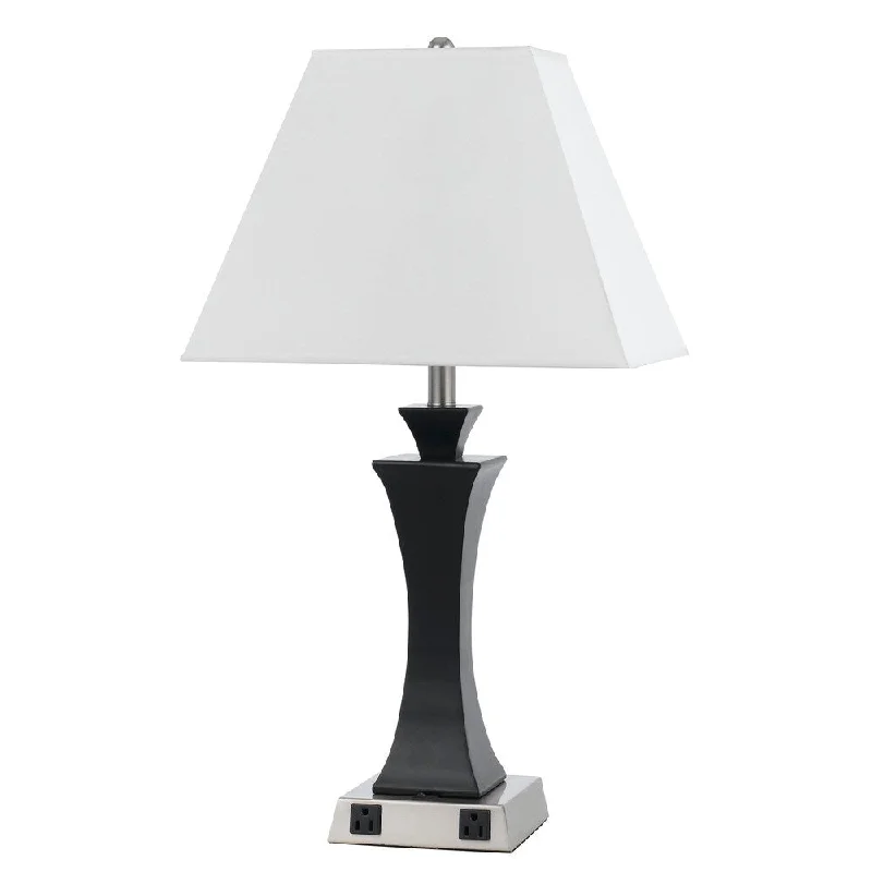 modern minimalist table lamps for contemporary living roomsmodern minimalist table lamps for contemporary living roomsBlack and Silver Steel Metal 60-watt 2-outlet Lamp