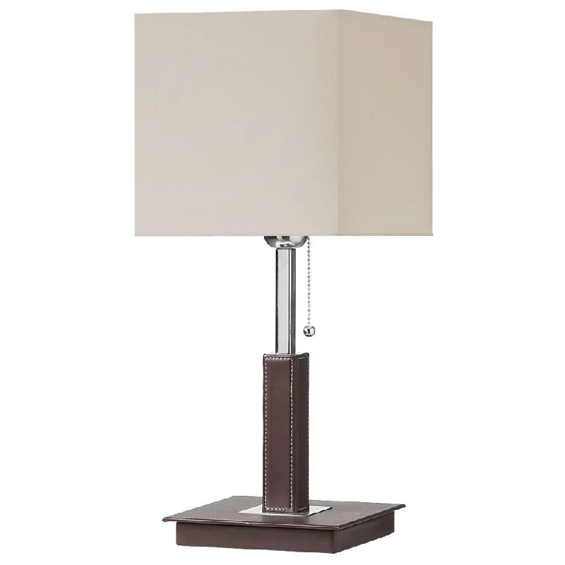 rustic farmhouse table lamps for cozy kitchensrustic farmhouse table lamps for cozy kitchensBrown Leather-wrapped and Polished Chrome Table Lamp