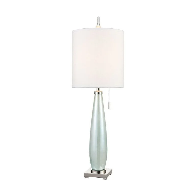 glass table lamps with a frosted surface for soft light diffusionglass table lamps with a frosted surface for soft light diffusionBurrows Cross - 1 Light Table Lamp Seafoam Green/Polished Nickel/Polished Nickel Finish with White