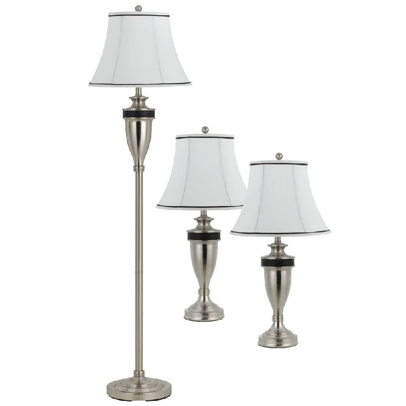 wooden table lamps with natural grain for a warm and organic feelwooden table lamps with natural grain for a warm and organic feelCal Lighting Rubbed Matte Steel 3-piece Lamp Set