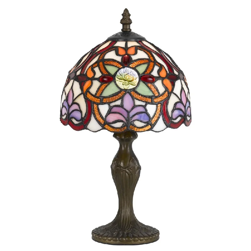bohemian table lamps with colorful patterns for eclectic bedroomsbohemian table lamps with colorful patterns for eclectic bedroomsCal Lighting Tiffany-style Fleur 1-light Antique Brass Accent Lamp