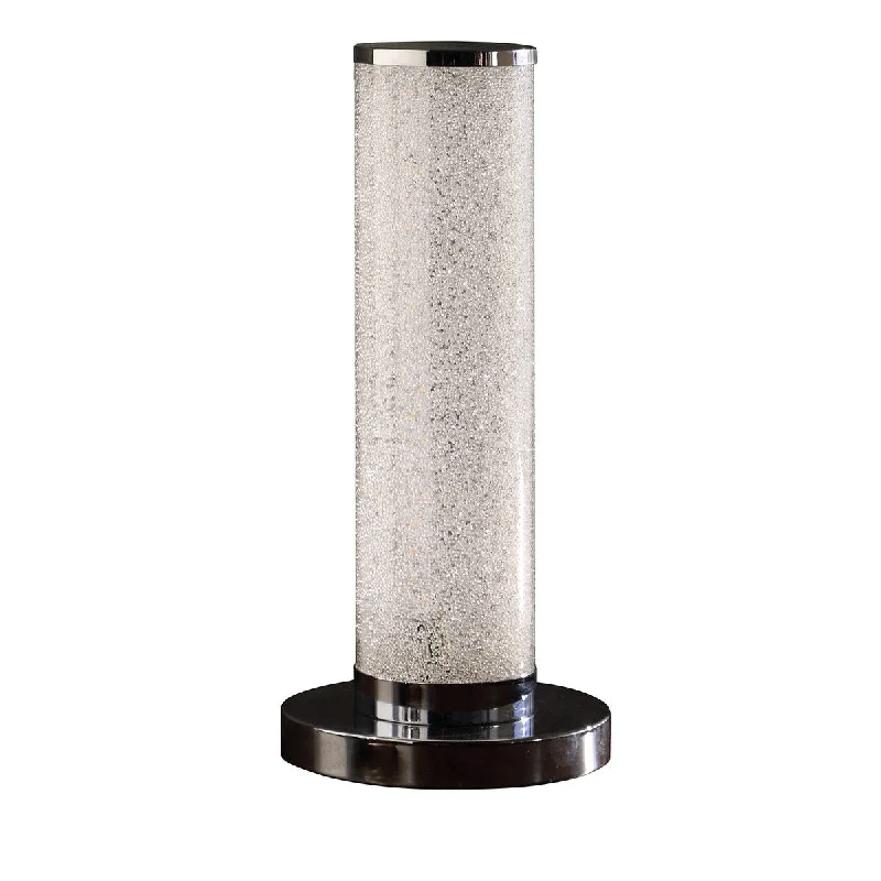 modern minimalist table lamps for contemporary living roomsmodern minimalist table lamps for contemporary living roomsColumn Table Lamp with 90 PCS LED and Crystal Sandrocks, Silver