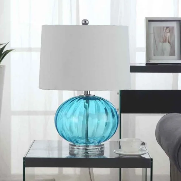 wooden table lamps with natural grain for a warm and organic feelwooden table lamps with natural grain for a warm and organic feelCreek Classics Blue Glass with Acrylic 23-inch Table Lamp