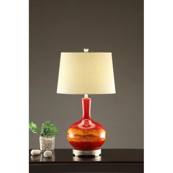 coastal style table lamps with nautical elements for beach housescoastal style table lamps with nautical elements for beach housesDrum shade Table Lamp With Vase Base In Red Set of 2
