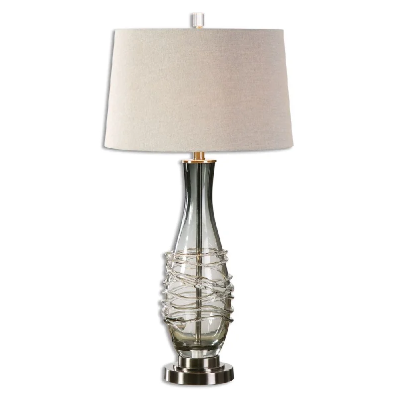 rustic farmhouse table lamps for cozy kitchensrustic farmhouse table lamps for cozy kitchensDurazzano Gray Glass Table Lamp
