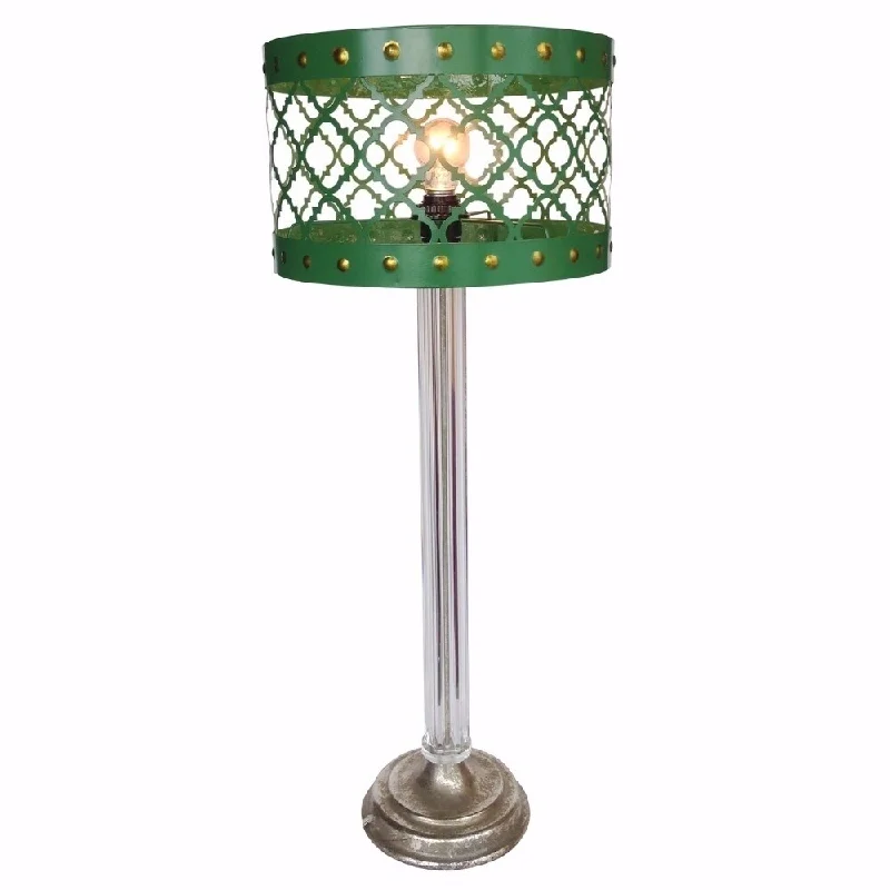 rustic farmhouse table lamps for cozy kitchensrustic farmhouse table lamps for cozy kitchensElegantly Striking Metal Cutout Table Lamp, Green