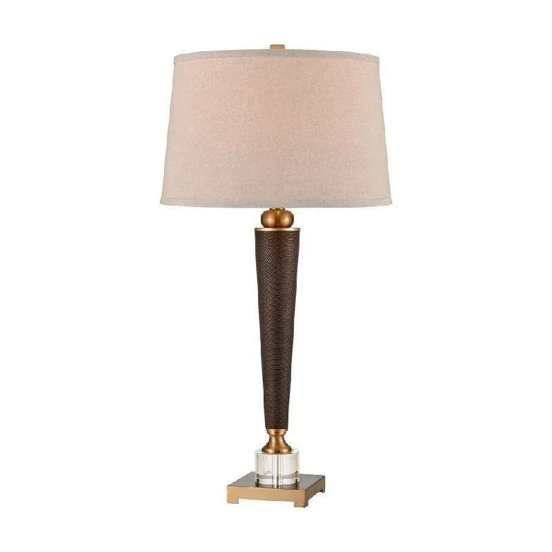wooden table lamps with natural grain for a warm and organic feelwooden table lamps with natural grain for a warm and organic feelFrank Bodicote Way- 1 Light Table Lamp Chocolate Embossed Snake/Aged