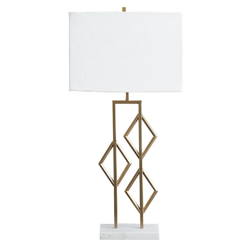 mid century modern table lamps with iconic designs for a stylish studymid century modern table lamps with iconic designs for a stylish studyLattice Frame Table Lamp with Rectangular Shade, White and Gold