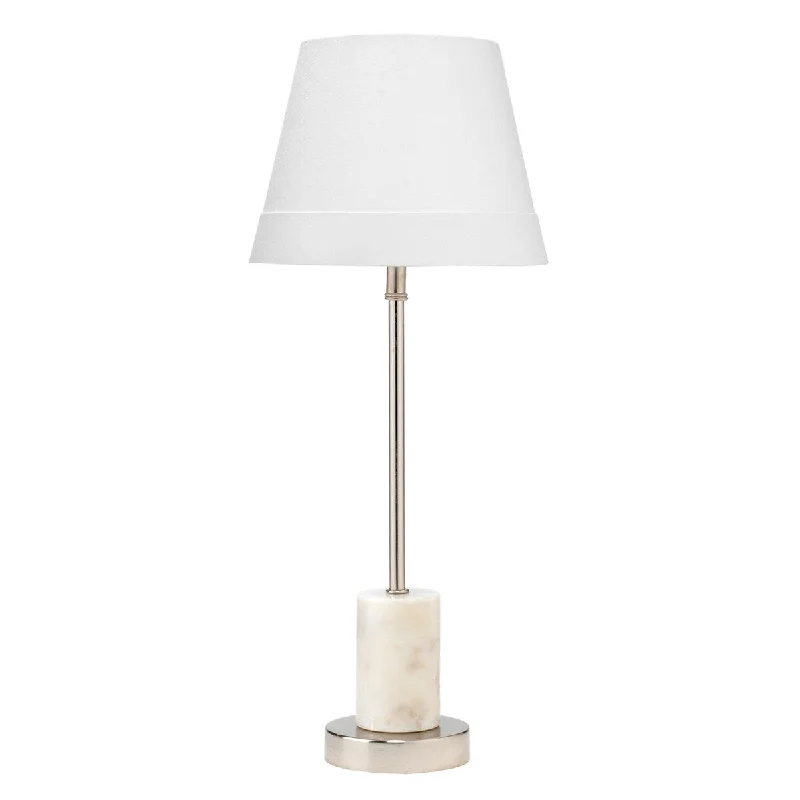 mid century modern table lamps with iconic designs for a stylish studymid century modern table lamps with iconic designs for a stylish studyMarble Table Lamp with Wide Nickel Bottom, White and Silver