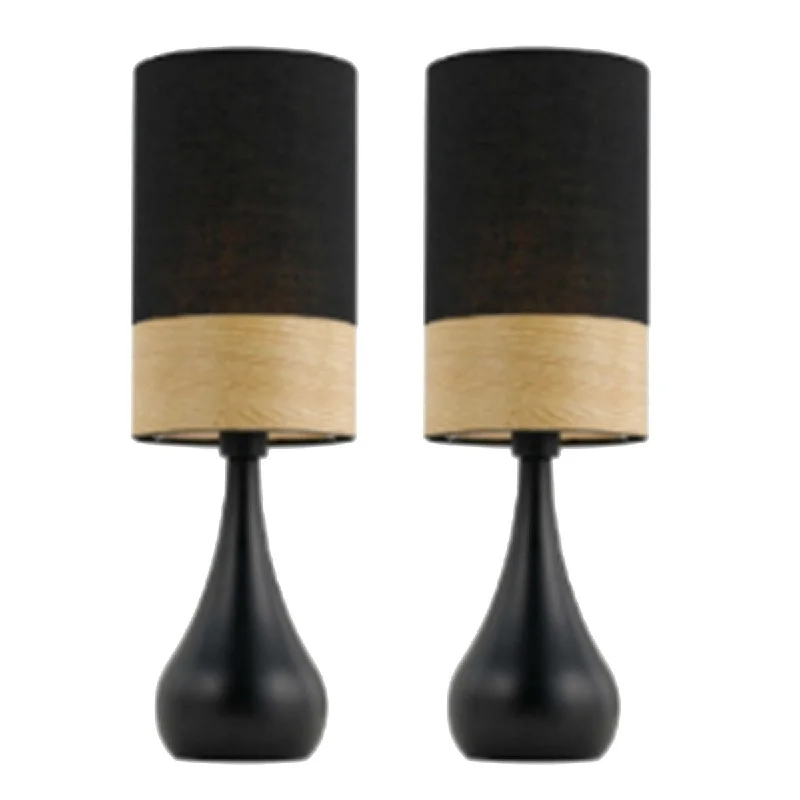 rustic farmhouse table lamps for cozy kitchensrustic farmhouse table lamps for cozy kitchensMetal Table Lamp with Tear Drop Base, Set of 2, Brown and Black