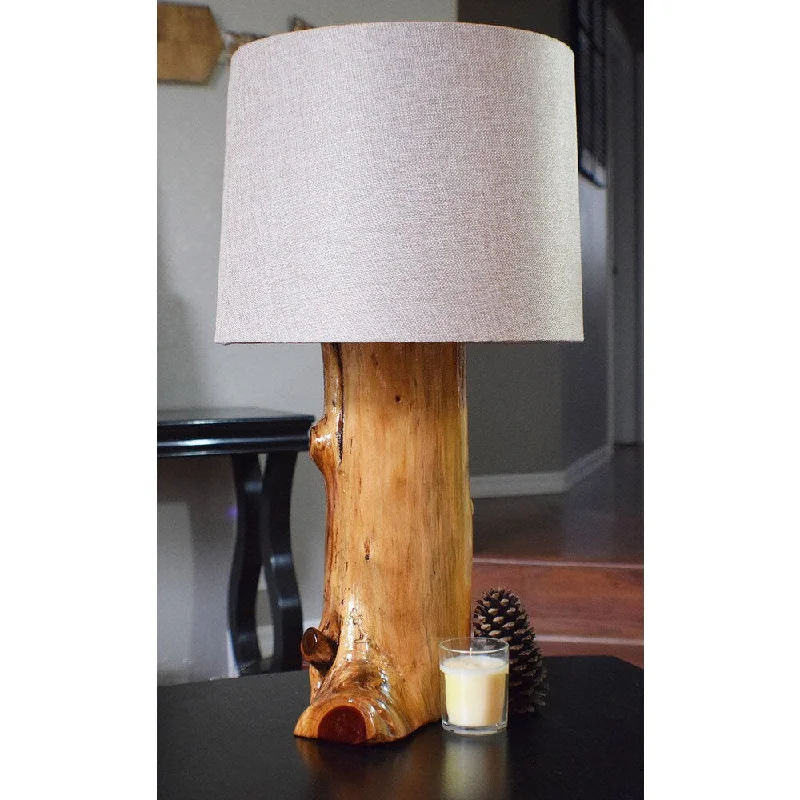 fabric table lamps with a linen shade for a relaxed and breathable lookfabric table lamps with a linen shade for a relaxed and breathable lookPyper Marketing USA Made Ozark Natural Brown Finish Cedar Table Lamp