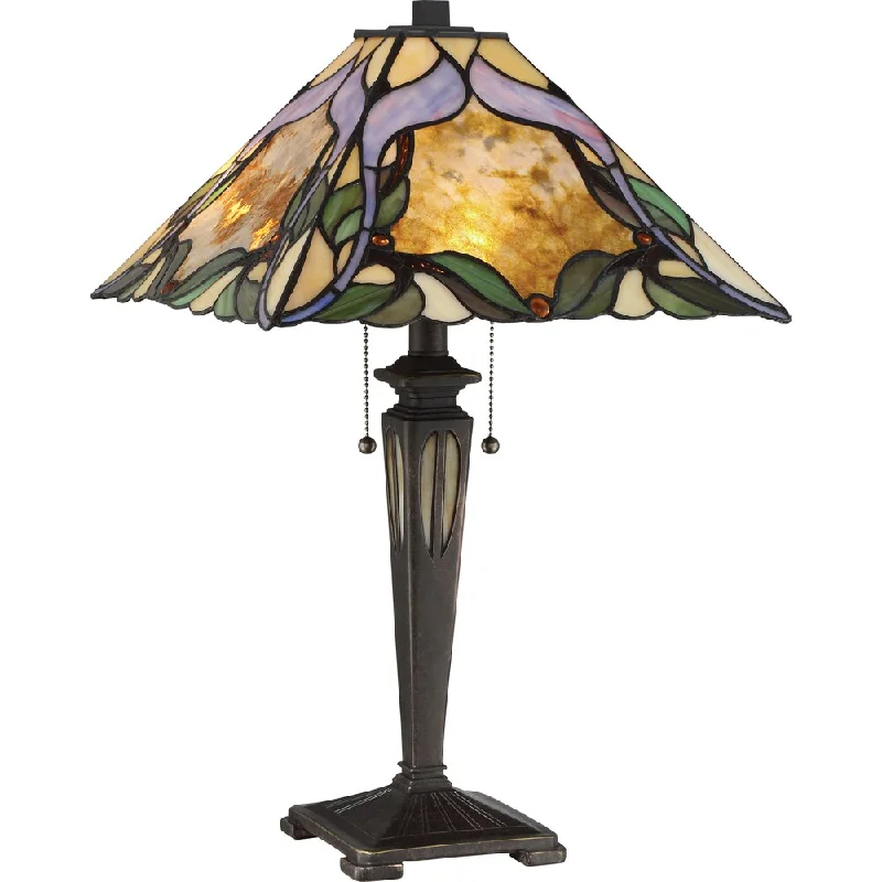 leather table lamps with a distressed texture for a rugged charmleather table lamps with a distressed texture for a rugged charmQuoizel Persian Violet Tiffany-style Table Lamp